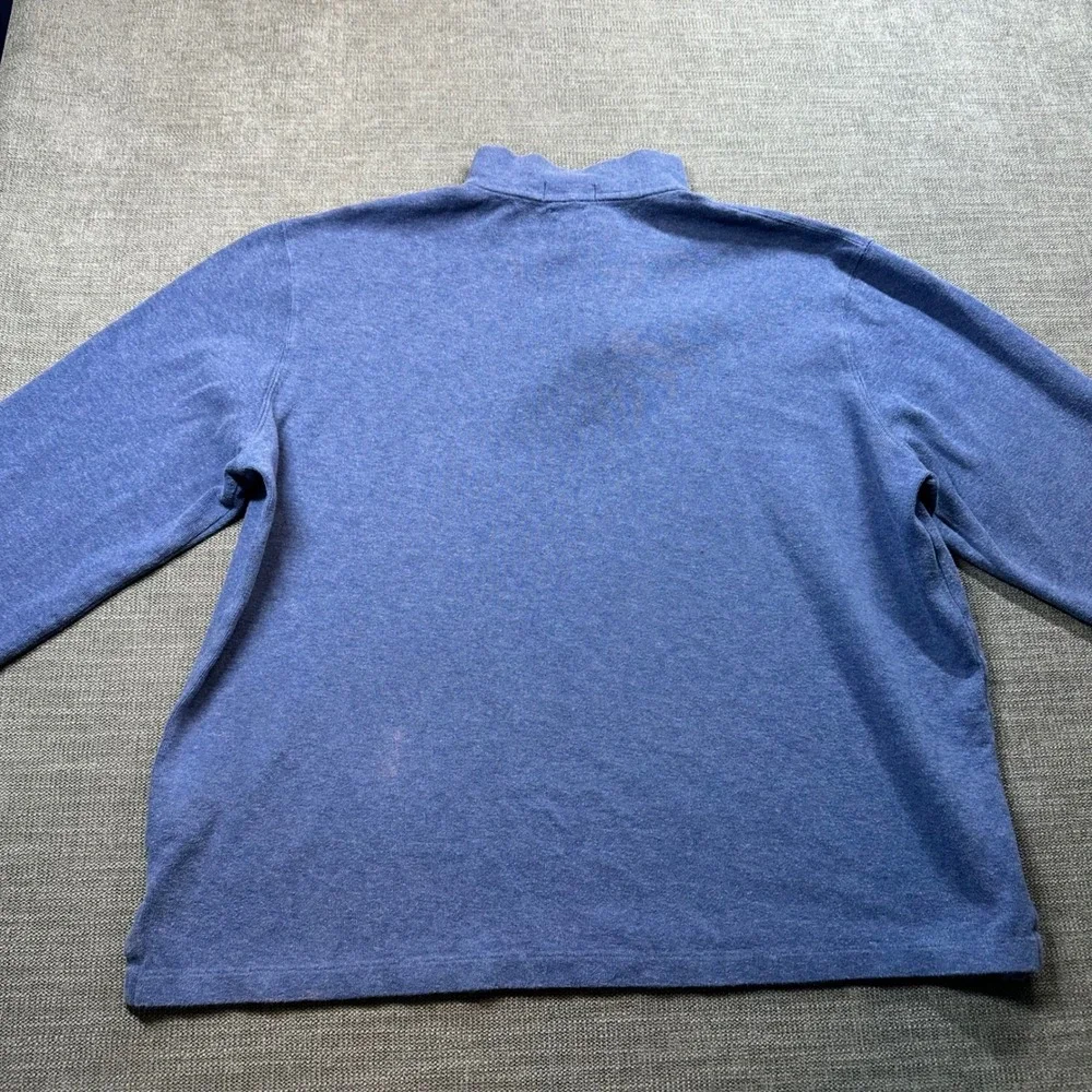 Polo Ralph Lauren Estate Rib Pullover Mens XL Blue  Quarter Zip Heathered